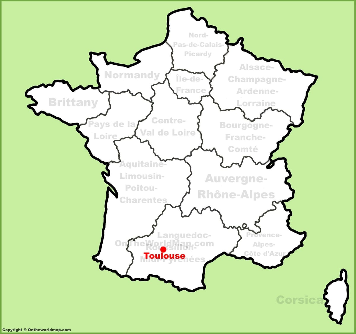 ಟೌಲೌಸ್ ಮೇಲೆ ಒಂದು ನಕ್ಷೆ